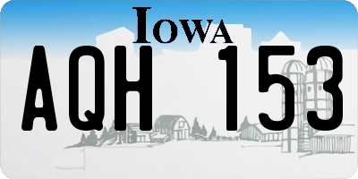 IA license plate AQH153