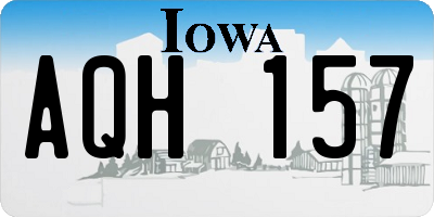 IA license plate AQH157