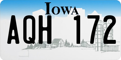 IA license plate AQH172