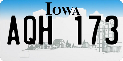 IA license plate AQH173