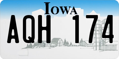 IA license plate AQH174