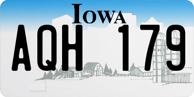 IA license plate AQH179