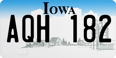 IA license plate AQH182