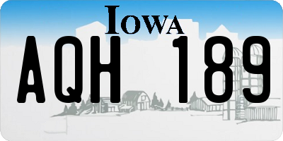 IA license plate AQH189