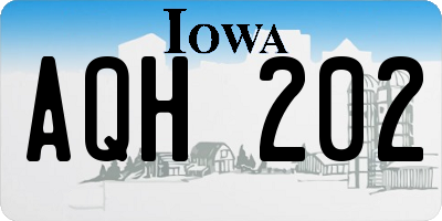 IA license plate AQH202