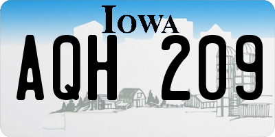 IA license plate AQH209