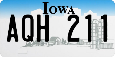 IA license plate AQH211