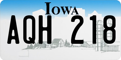 IA license plate AQH218