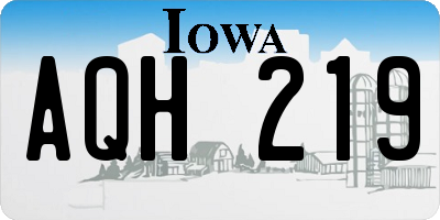 IA license plate AQH219