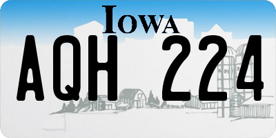 IA license plate AQH224