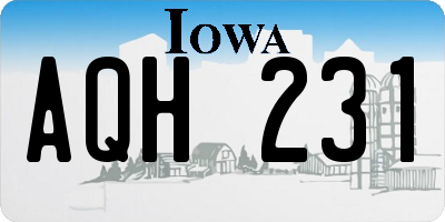 IA license plate AQH231