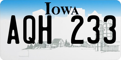 IA license plate AQH233