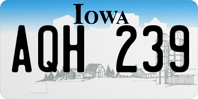 IA license plate AQH239