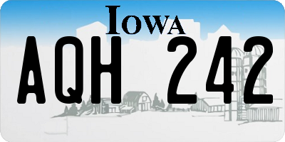 IA license plate AQH242