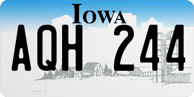 IA license plate AQH244