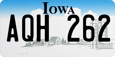 IA license plate AQH262