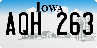 IA license plate AQH263
