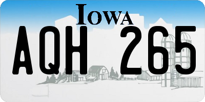 IA license plate AQH265