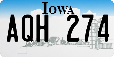 IA license plate AQH274