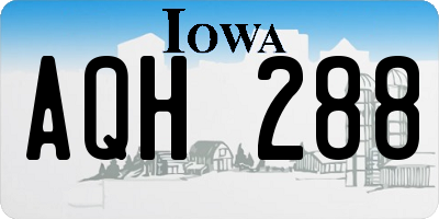 IA license plate AQH288