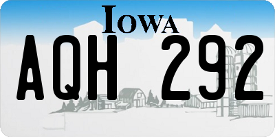 IA license plate AQH292