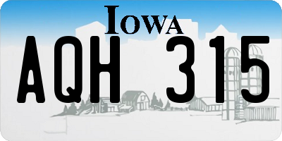 IA license plate AQH315
