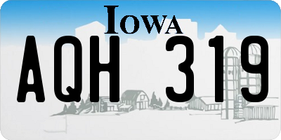 IA license plate AQH319
