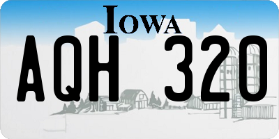 IA license plate AQH320