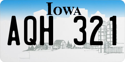 IA license plate AQH321