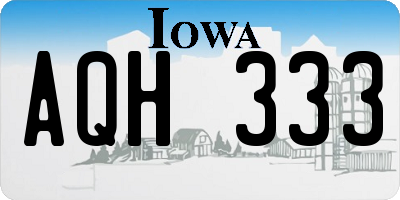 IA license plate AQH333