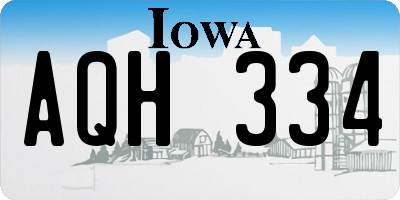 IA license plate AQH334