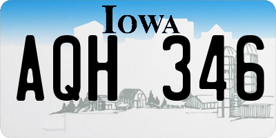 IA license plate AQH346
