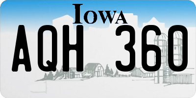 IA license plate AQH360