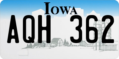 IA license plate AQH362