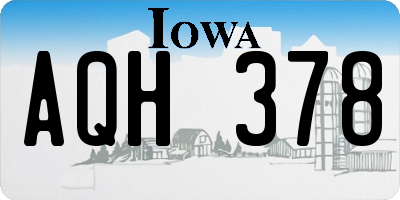 IA license plate AQH378