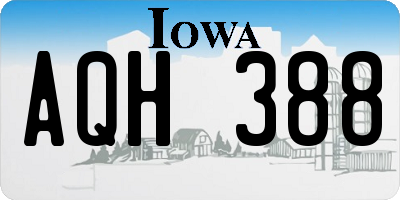 IA license plate AQH388
