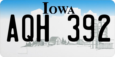 IA license plate AQH392