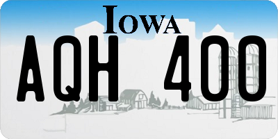 IA license plate AQH400