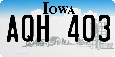 IA license plate AQH403