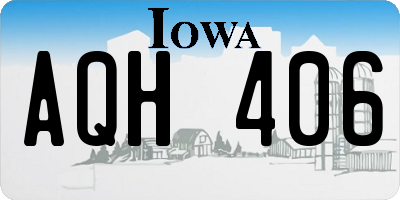 IA license plate AQH406