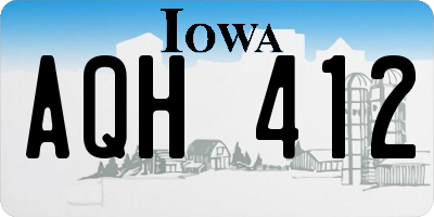 IA license plate AQH412