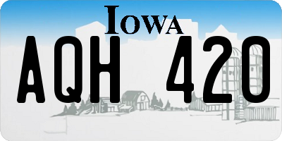 IA license plate AQH420