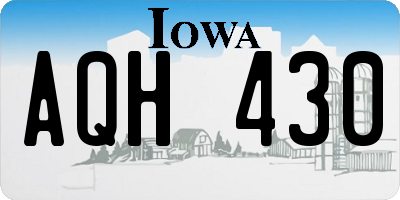 IA license plate AQH430