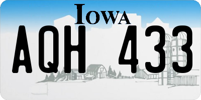 IA license plate AQH433