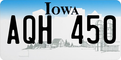 IA license plate AQH450