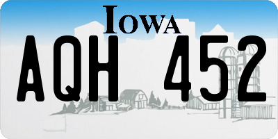 IA license plate AQH452