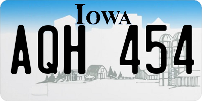 IA license plate AQH454