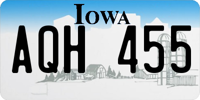 IA license plate AQH455