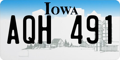 IA license plate AQH491