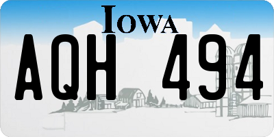 IA license plate AQH494